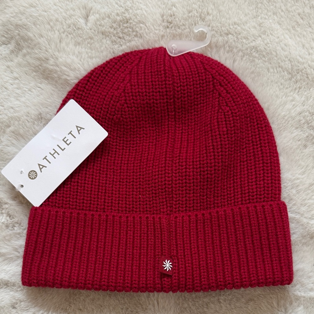 Athleta Red Knit Beanie - Picture 4 of 4